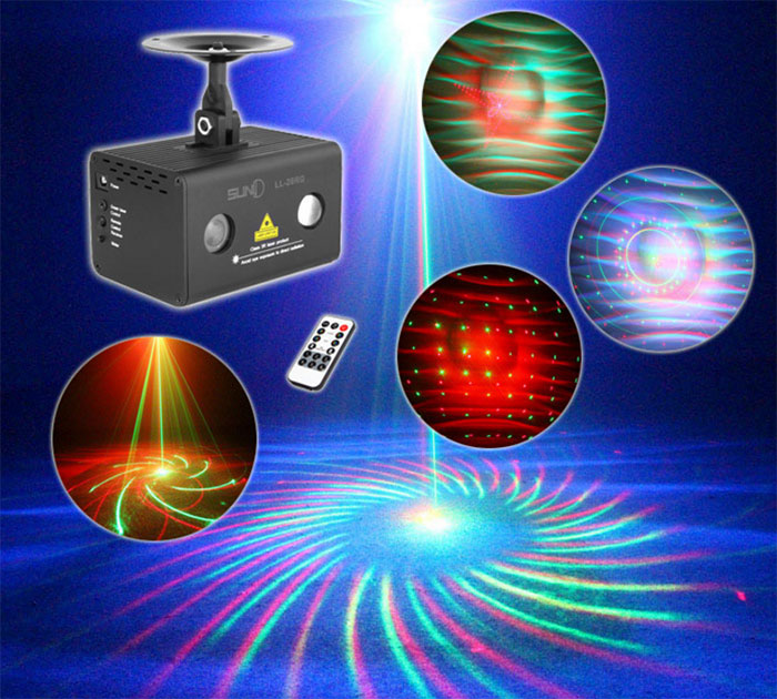 Full color Waterlines Laser light 20 patterns Sound control lamp