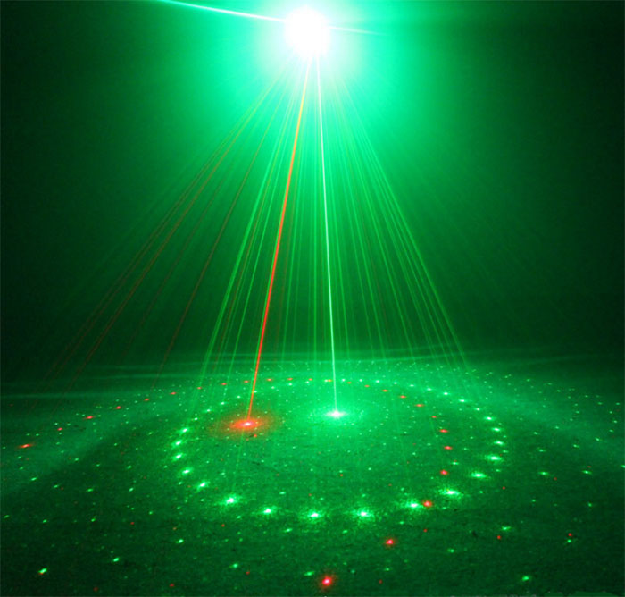 The full color Waterlines laser light red and green