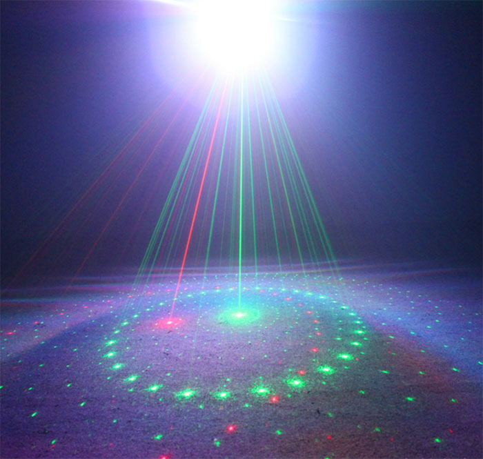 The full color Waterlines laser light red and green